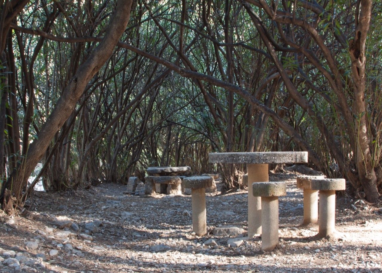 The Cuadros river and its oleander. Recreational area